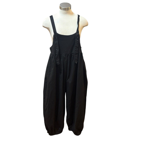 KATE HEWKO Pants - Kate Hewko Overalls Lagenlook Oversized Black Artsy Sz. M